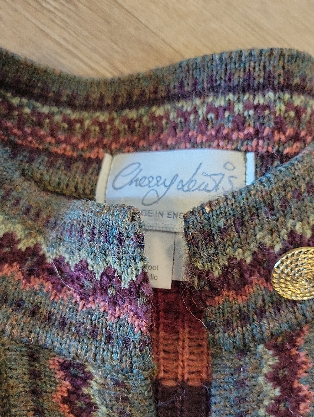 Cherry Lewis EUC Wool Made In England Cardigan - Picture 2 of 4